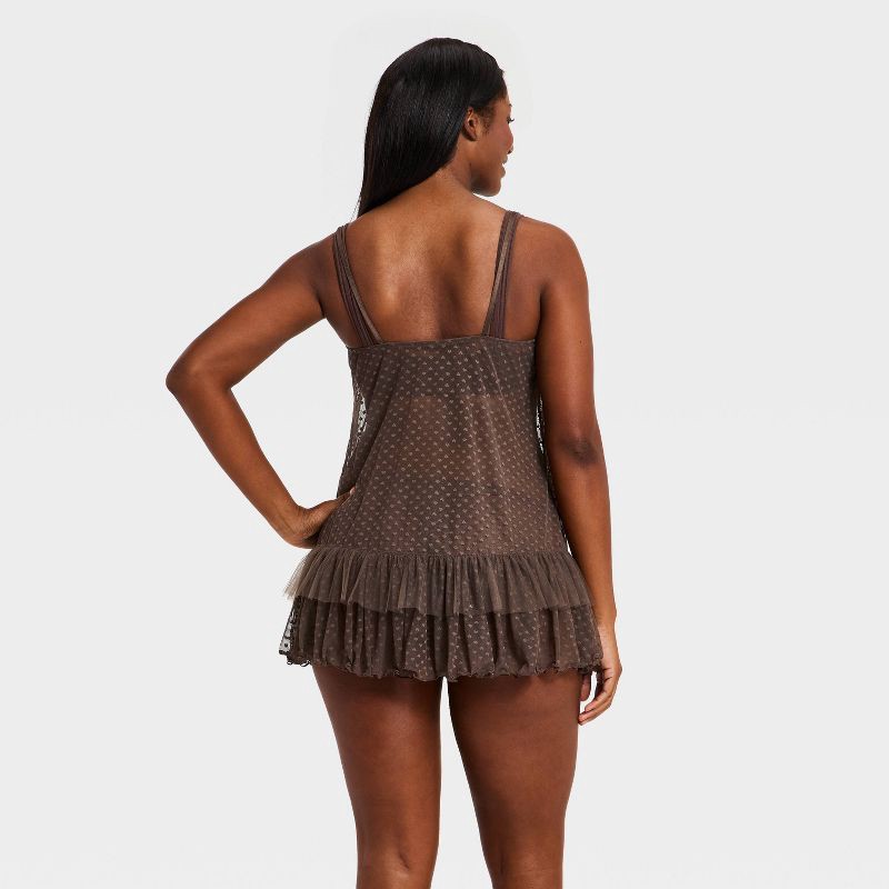 slide 5 of 5, Women's Heart Lace Slip Dress - Wild Fable™ Brown S, 1 ct