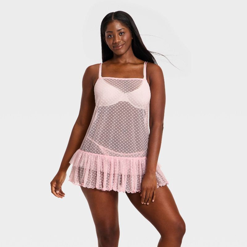 slide 4 of 5, Women's Heart Lace Slip Dress - Wild Fable™ Light Pink XXS, 1 ct