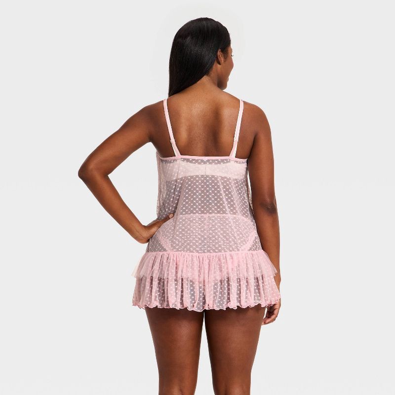 slide 5 of 5, Women's Heart Lace Slip Dress - Wild Fable™ Light Pink XXS, 1 ct
