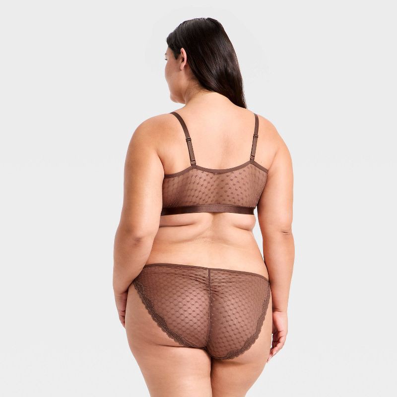 slide 2 of 3, Women's Heart Lace Bralette & Cheeky Set - Wild Fable™ Brown XXL, 1 ct