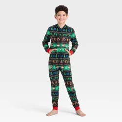 Boys' Christmas Gamer Fair Isle Union Suit - Cat & Jack™ Black L