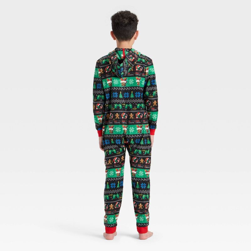 slide 2 of 3, Boys' Christmas Gamer Fair Isle Union Suit - Cat & Jack™ Black XL, 1 ct