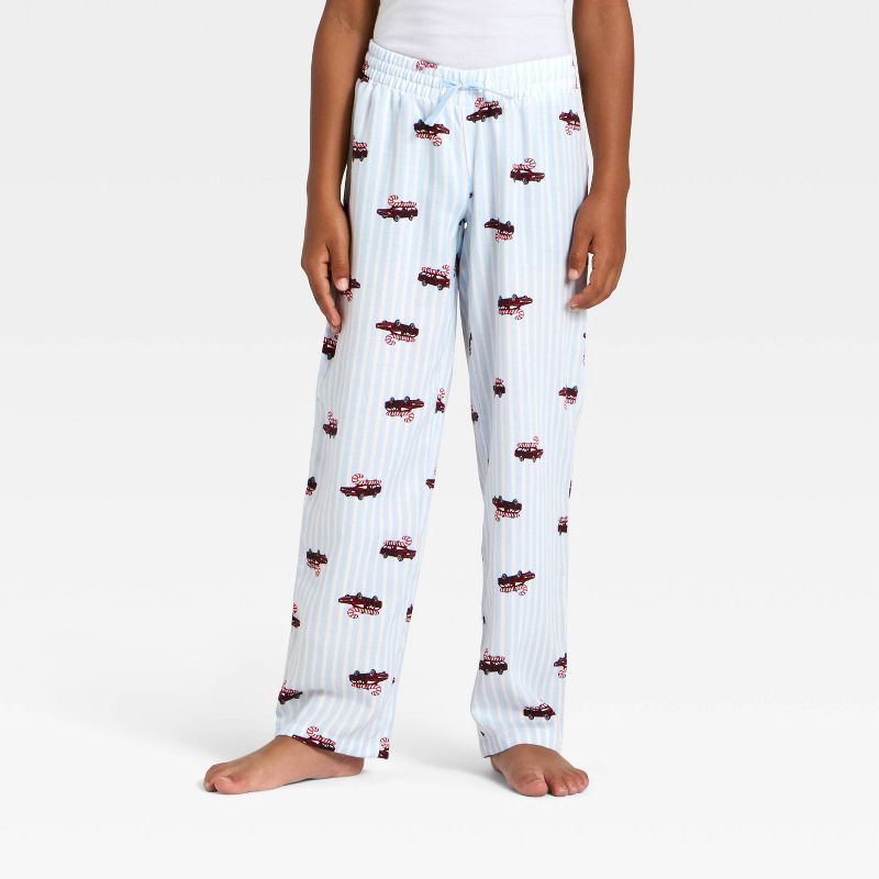 slide 1 of 3, Boys' Striped Christmas Candy Cane Cars Pajama Pants - Cat & Jack™ Blue M, 1 ct