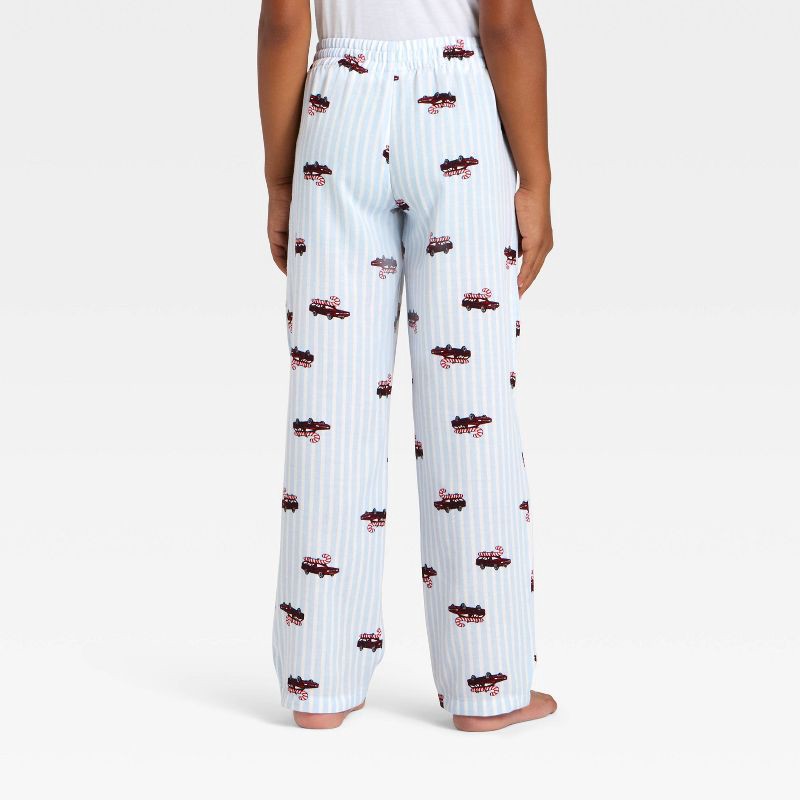 slide 2 of 3, Boys' Striped Christmas Candy Cane Cars Pajama Pants - Cat & Jack™ Blue L, 1 ct