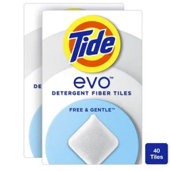Tide Unscented Evo Free & Gentle HE Deep Cleaning Concentrated Laundry Detergent Tiles 40 Loads: Hypoallergenic, Dye-Free, Bleach-Free