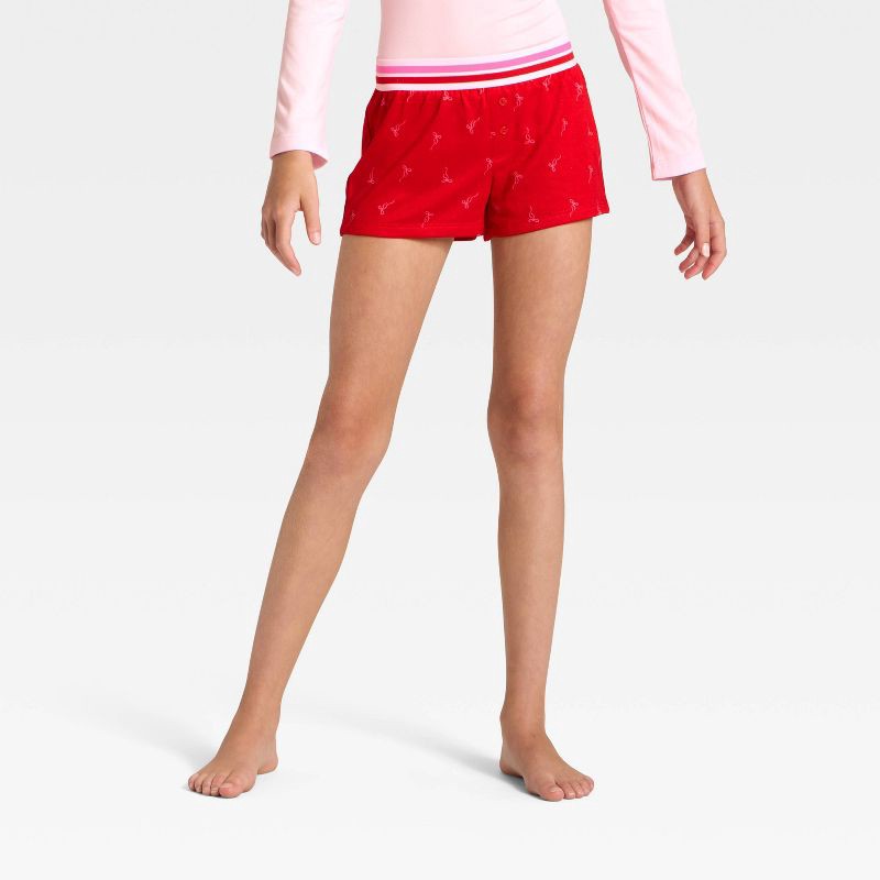 slide 4 of 6, Girls' 2pc Long Sleeve Pajama Set with Spa Headband - art class™ Pink L, 2 ct