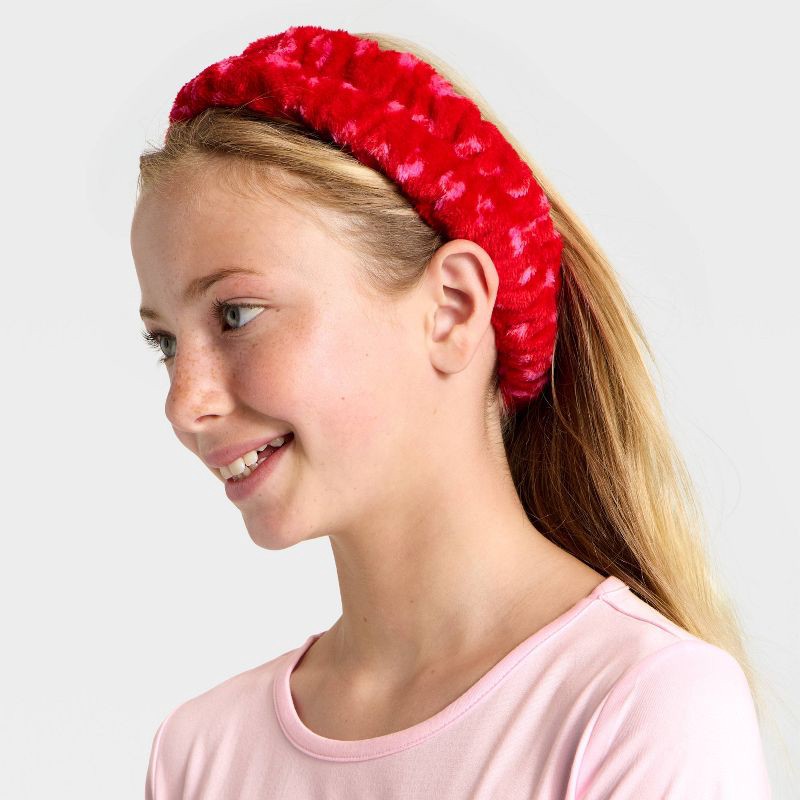 slide 5 of 6, Girls' 2pc Long Sleeve Pajama Set with Spa Headband - art class™ Pink L, 2 ct