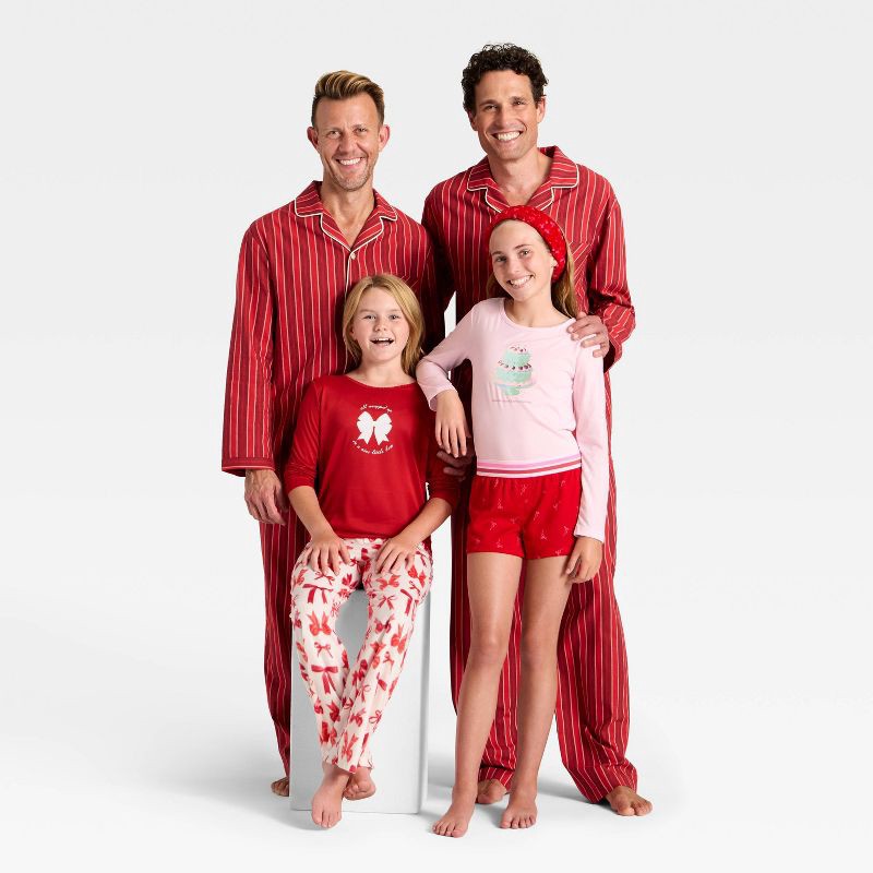 slide 6 of 6, Girls' 2pc Long Sleeve Pajama Set with Spa Headband - art class™ Pink L, 2 ct