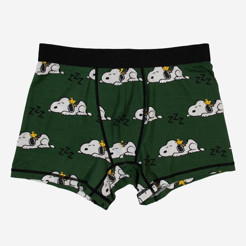 slide 2 of 2, Men's Peanuts Sleeping Snoopy Briefs - Green M, 1 ct