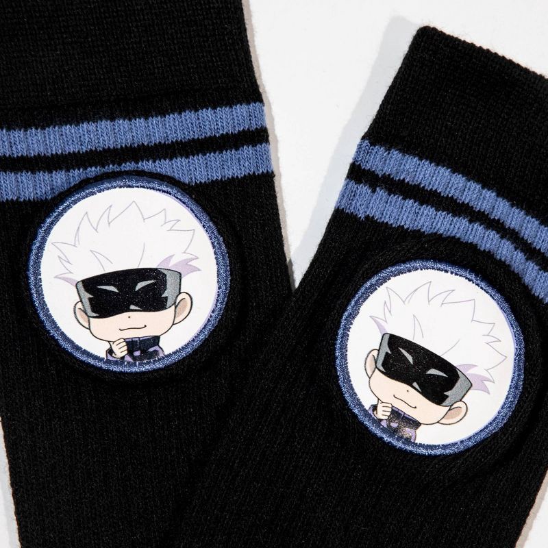 slide 3 of 3, Men's Jujutsu Kaisen Gojo Crew Socks - Black 6-12, 1 ct