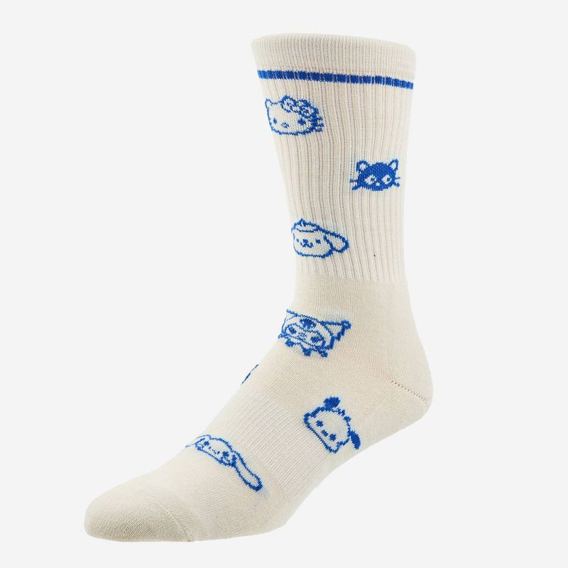 slide 2 of 2, Men's Sanrio Crew Socks - Off-White 6-12, 1 ct