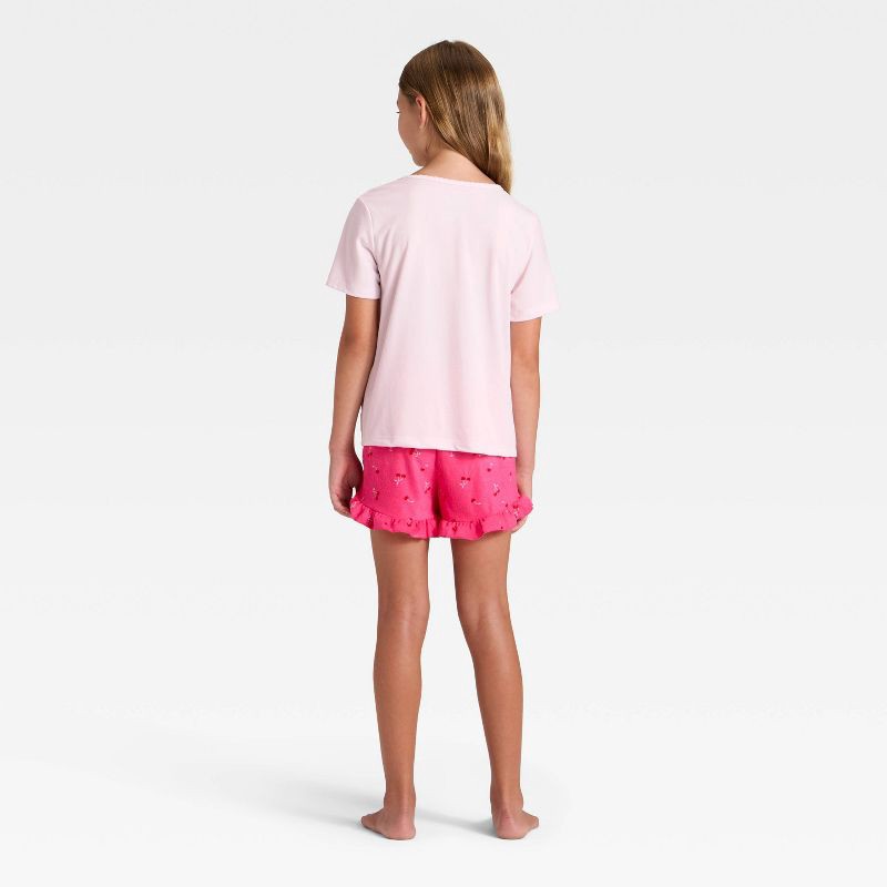 slide 2 of 4, Girls' 2pc Sundae Graphic Short Sleeve Pajama Set - Cat & Jack™ Light Pink XL, 2 ct