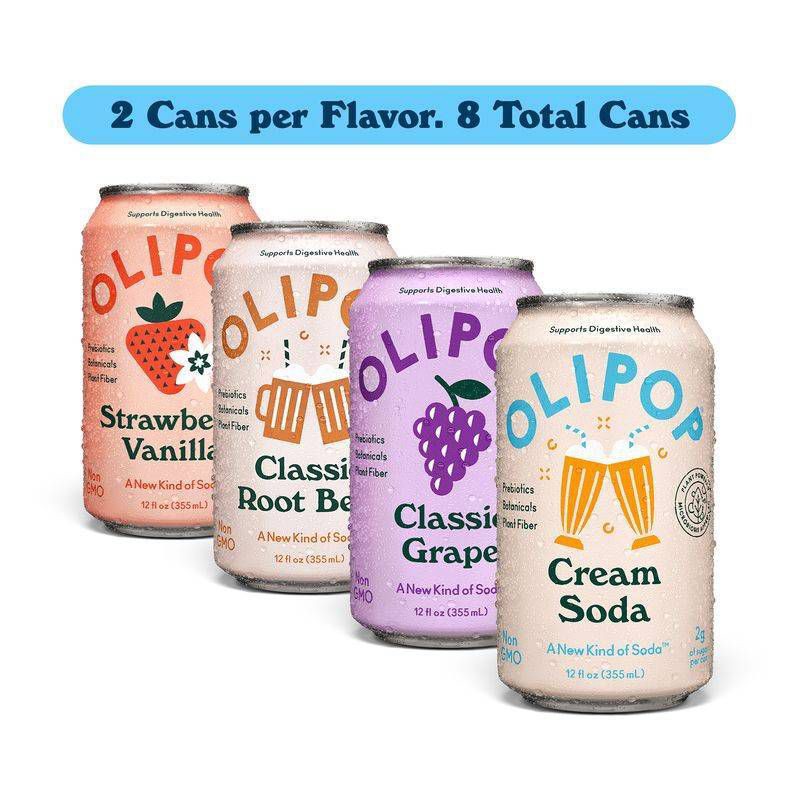 slide 2 of 6, OLIPOP Variety Pack Soda - 8pk/12 fl oz, 8 ct; 12 fl oz
