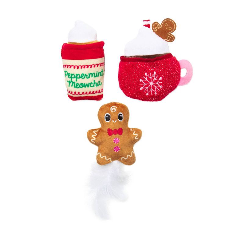 slide 2 of 4, Quirky Kitty Cold Days Hot Drinks Cat Plush Toy - Red, 1 ct