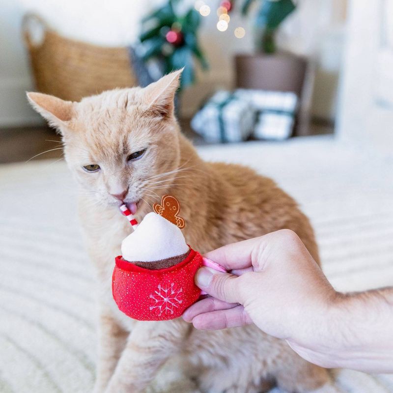 slide 3 of 4, Quirky Kitty Cold Days Hot Drinks Cat Plush Toy - Red, 1 ct