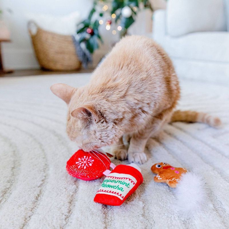 slide 4 of 4, Quirky Kitty Cold Days Hot Drinks Cat Plush Toy - Red, 1 ct