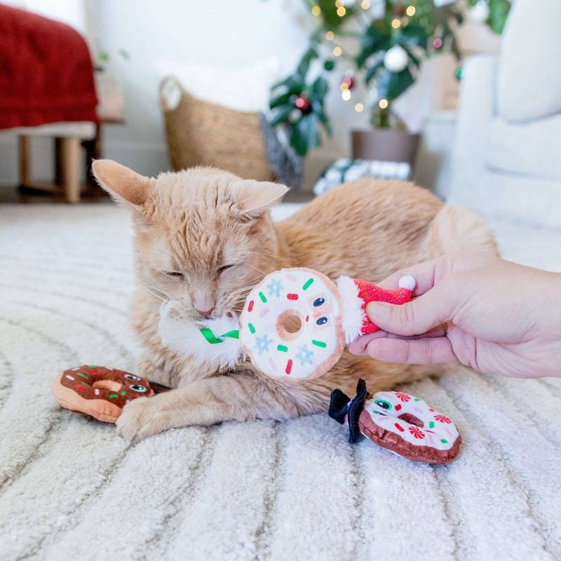 slide 4 of 5, Quirky Kitty Deck The Donuts Cat Plush Toy - White, 1 ct