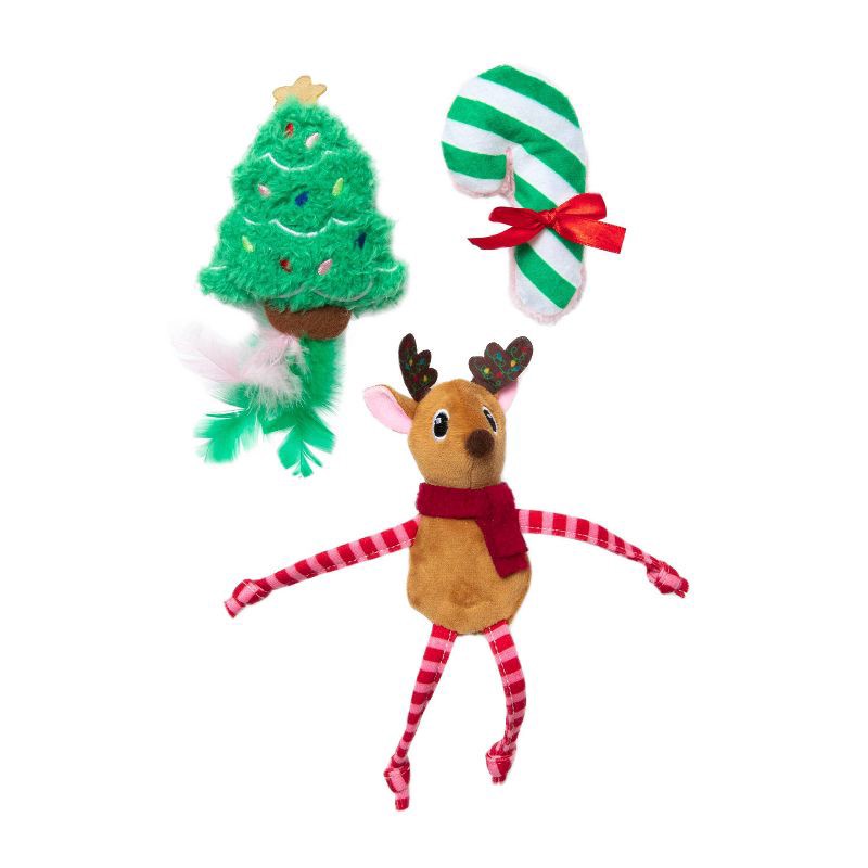 slide 2 of 4, Quirky Kitty Very Vintage Holiday Cat Plush Toy - Green, 1 ct