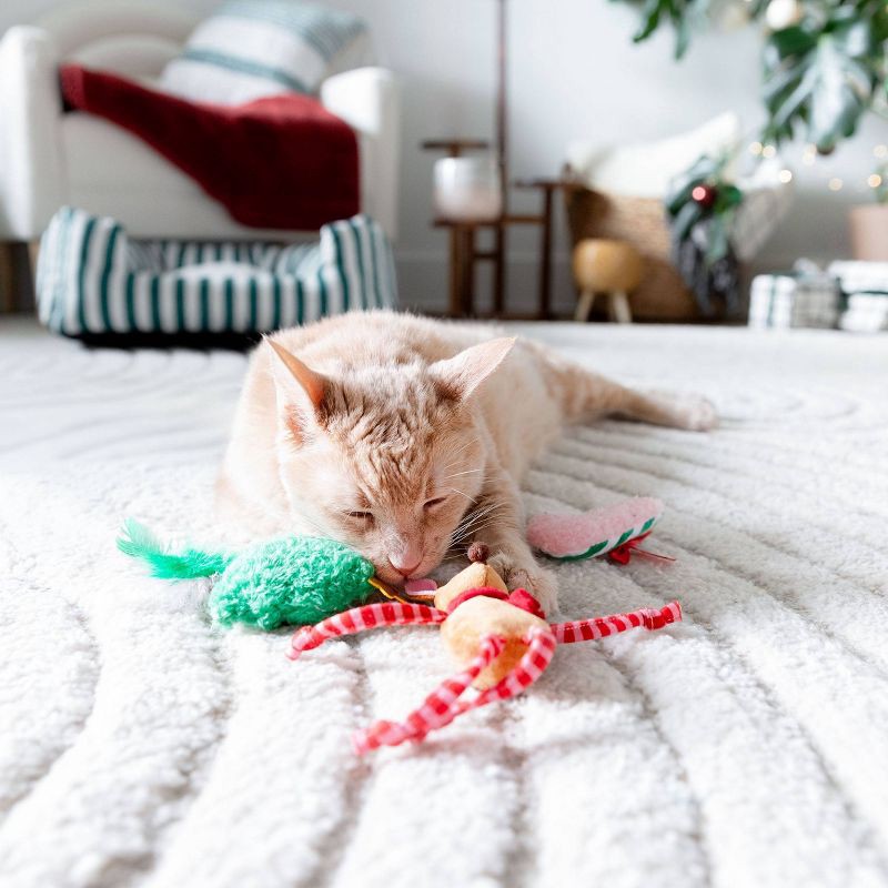 slide 3 of 4, Quirky Kitty Very Vintage Holiday Cat Plush Toy - Green, 1 ct