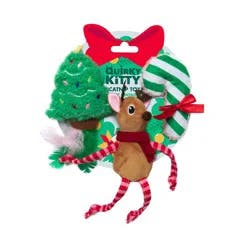 Quirky Kitty Very Vintage Holiday Cat Plush Toy - Green