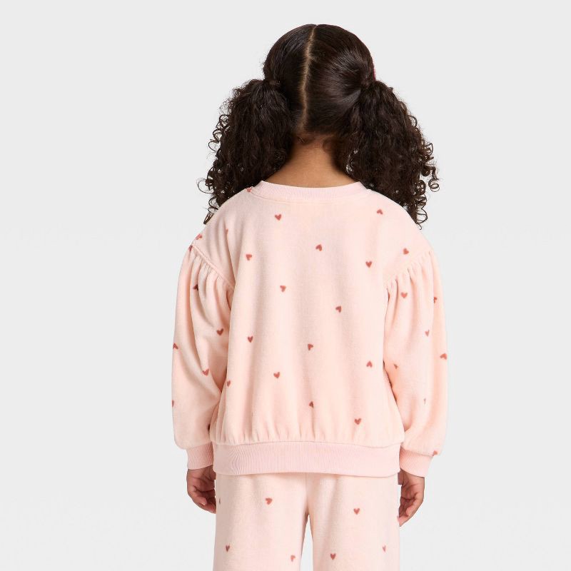 slide 2 of 3, Toddler Girls' Velour Sweatshirt - Cat & Jack™ Peach Orange 2T, 1 ct