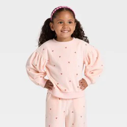 Toddler Girls' Velour Sweatshirt - Cat & Jack™ Peach Orange 5T