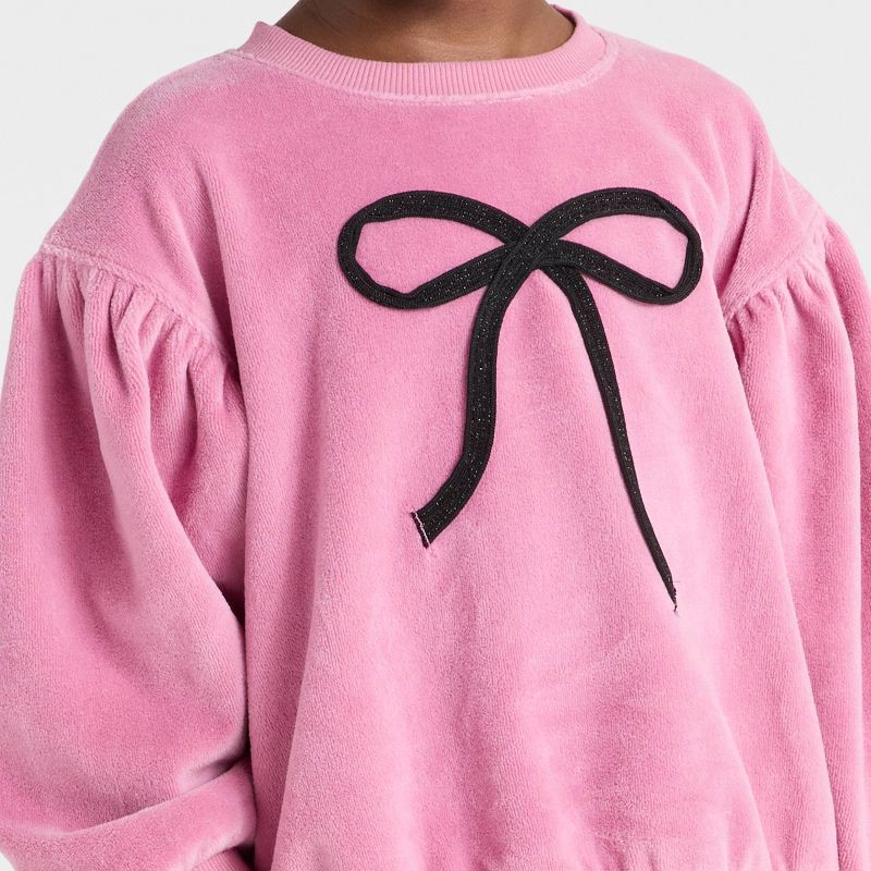 slide 2 of 4, Toddler Girls' Velour Sweatshirt - Cat & Jack™ Pink 2T, 1 ct