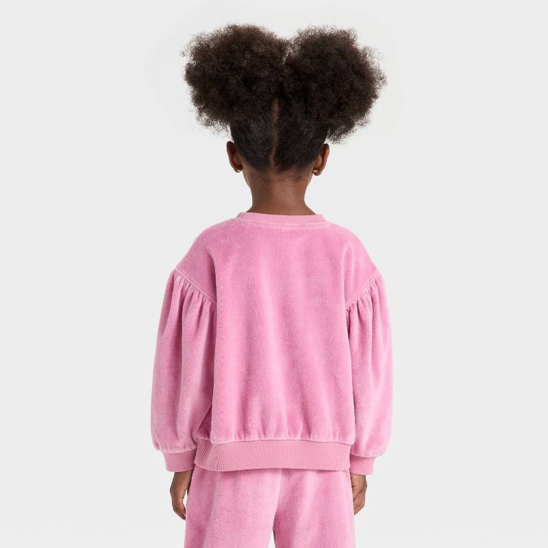 slide 3 of 4, Toddler Girls' Velour Sweatshirt - Cat & Jack™ Pink 3T, 1 ct