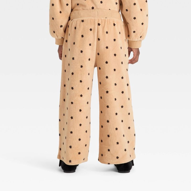 slide 2 of 3, Toddler Girls' Velour Wide Leg Pants - Cat & Jack™ Light Brown 3T, 1 ct
