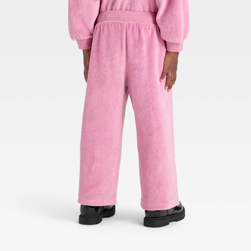 slide 2 of 3, Toddler Girls' Velour Wide Leg Pants - Cat & Jack™ Pink 2T, 1 ct
