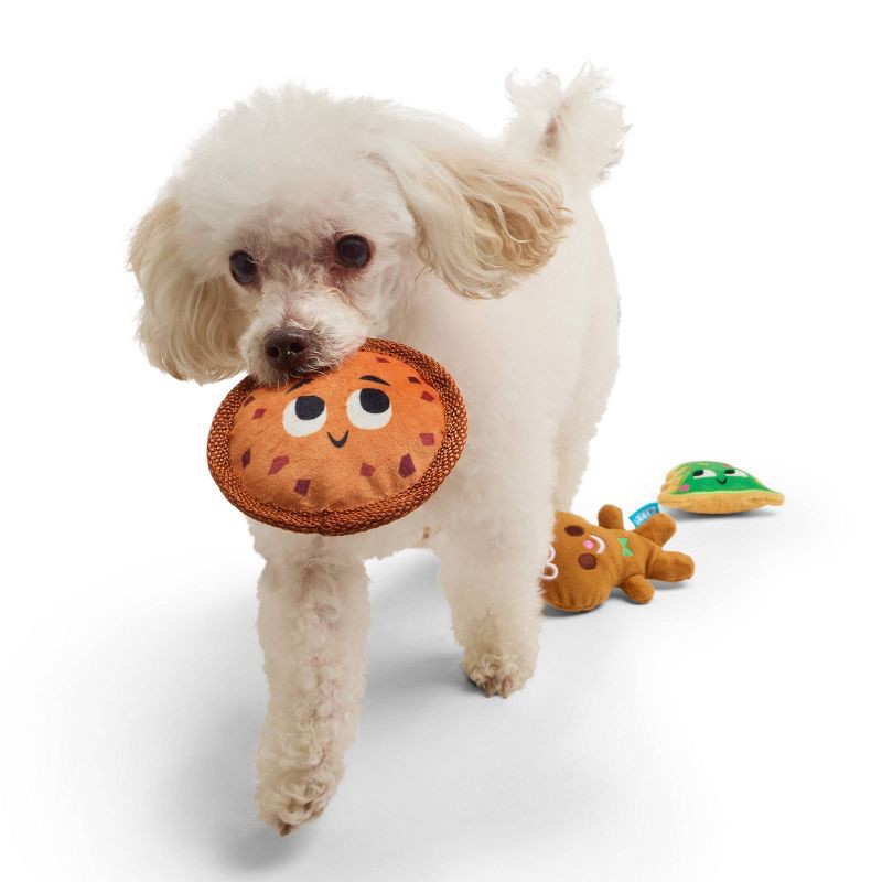 slide 3 of 4, BARK Howly Jowly Holidays Santa's Snack Stash Food Shaped Plush Dog Toy, 1 ct