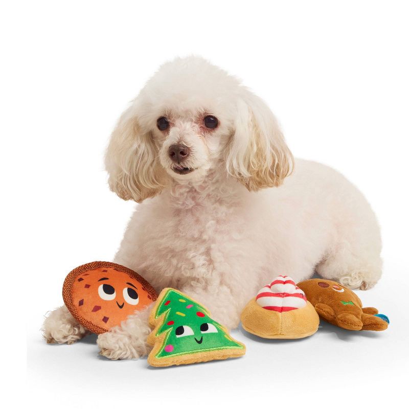 slide 4 of 4, BARK Howly Jowly Holidays Santa's Snack Stash Food Shaped Plush Dog Toy, 1 ct
