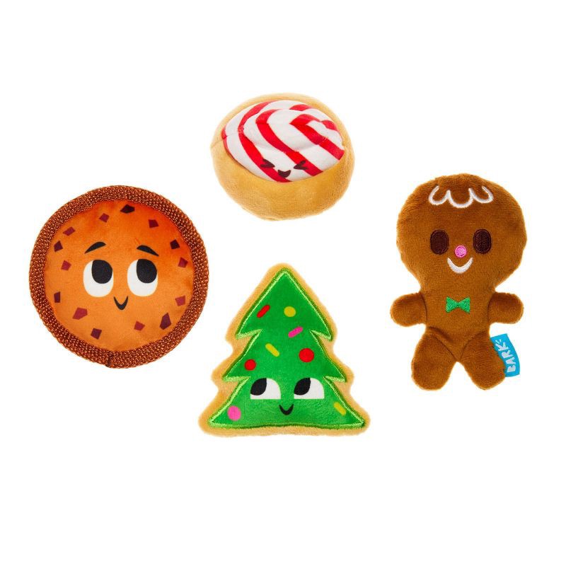 slide 1 of 4, BARK Howly Jowly Holidays Santa's Snack Stash Food Shaped Plush Dog Toy, 1 ct