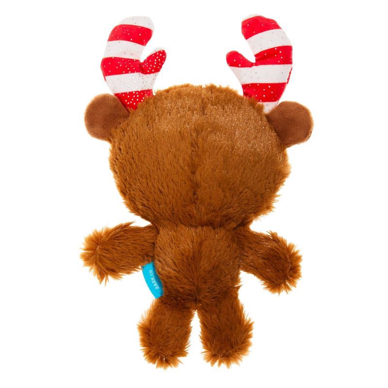 slide 2 of 4, BARK Howly Jowly Holidays Merry Candy Cane-deer Plush Dog Toy, 1 ct
