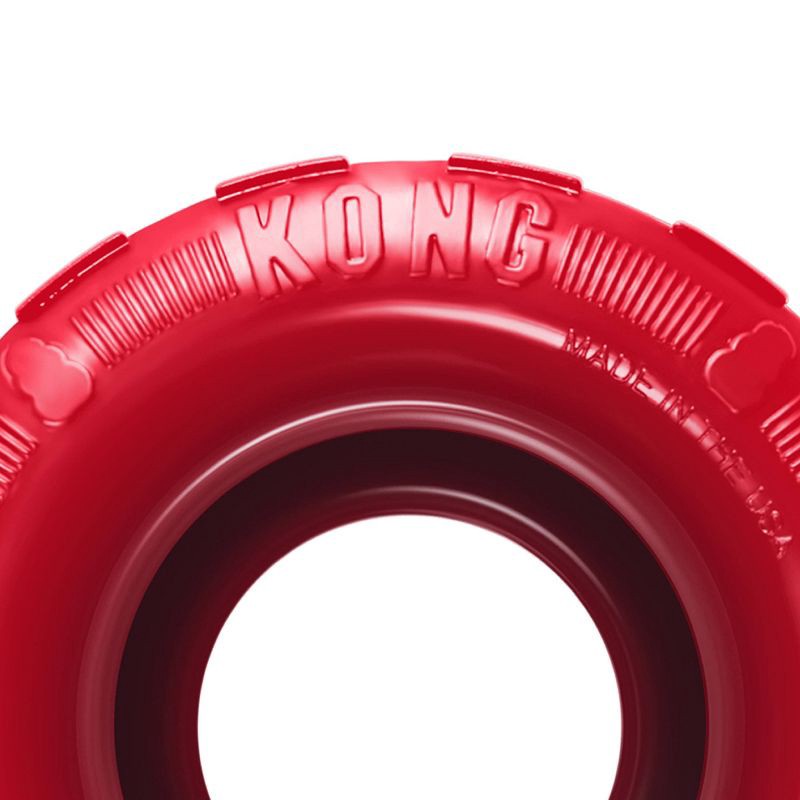 slide 4 of 4, KONG Holiday Tire Treat Dispenser Dog Toy - Red, 1 ct
