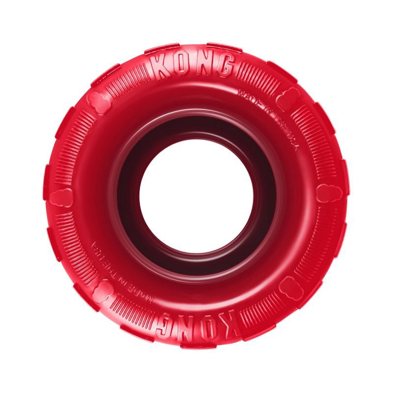slide 1 of 4, KONG Holiday Tire Treat Dispenser Dog Toy - Red, 1 ct