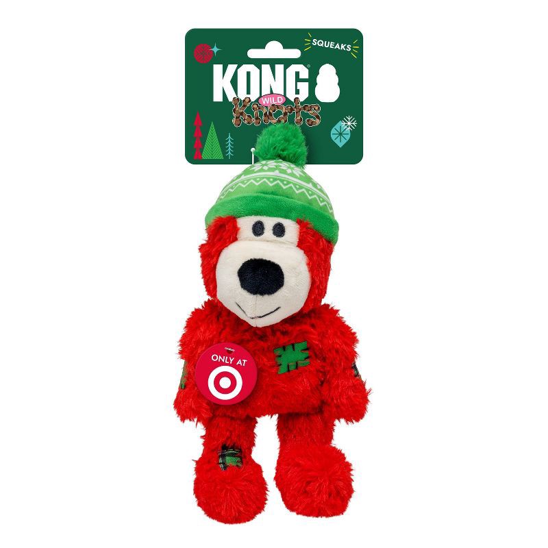 slide 2 of 5, KONG Holiday Wild Knots Bear Animal Dog Toy - Red, 1 ct