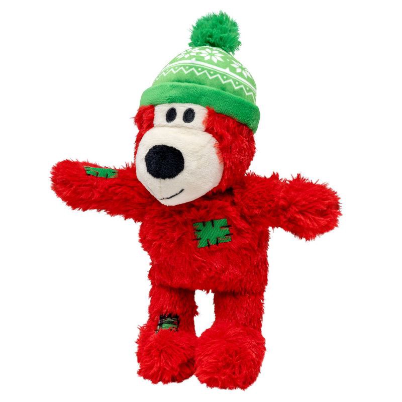 slide 4 of 5, KONG Holiday Wild Knots Bear Animal Dog Toy - Red, 1 ct