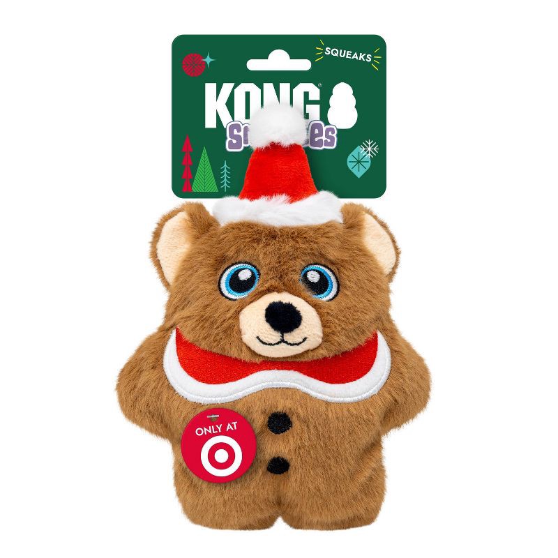 slide 2 of 5, KONG Holiday Snuzzles Bear Animal Dog Toy - Brown, 1 ct