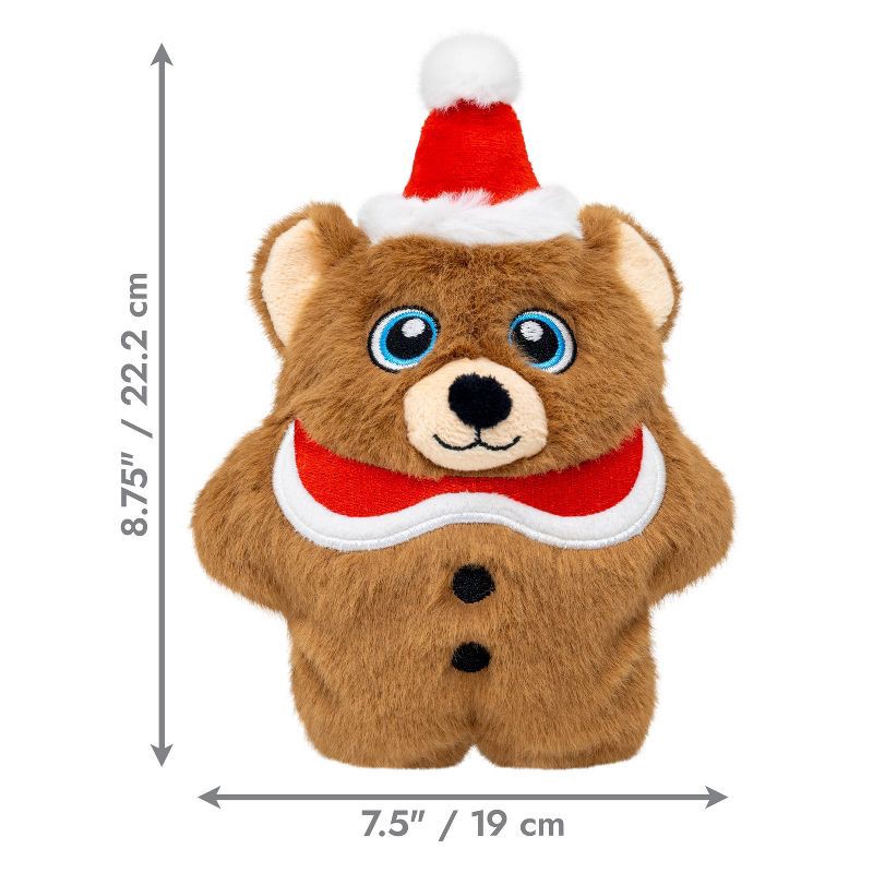 slide 3 of 5, KONG Holiday Snuzzles Bear Animal Dog Toy - Brown, 1 ct