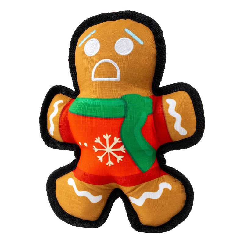slide 4 of 5, KONG Holiday Ballistic Gingerbread Cookie Food Shaped Dog Toy - Brown, 1 ct
