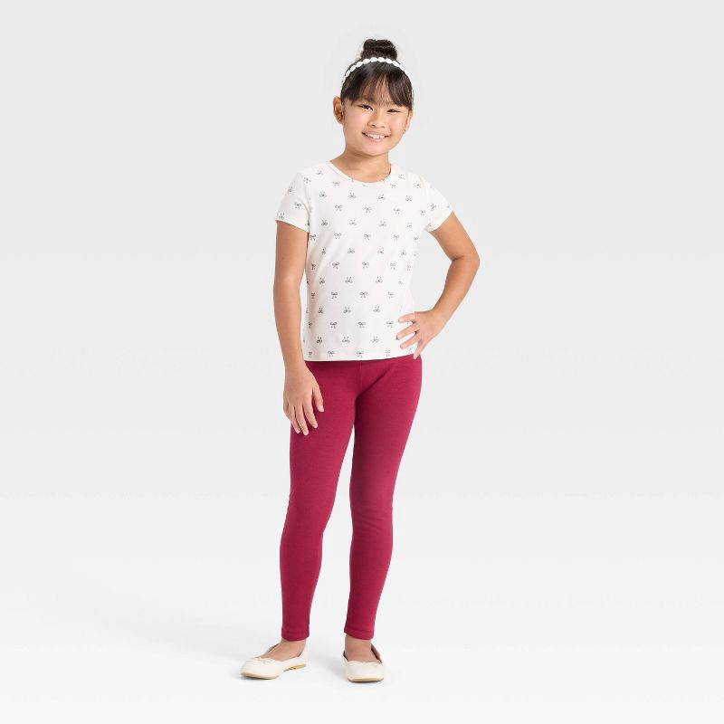 slide 3 of 3, Girls' Cozy Leggings - Cat & Jack™ Red S, 1 ct