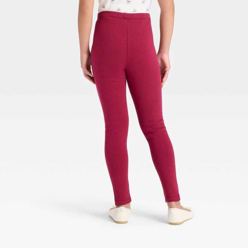 slide 2 of 3, Girls' Cozy Leggings - Cat & Jack™ Red L, 1 ct