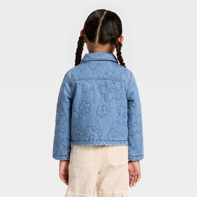 slide 2 of 3, Toddler Girls' Quilted Denim Jacket - Cat & Jack™ Medium Wash 12M, 1 ct