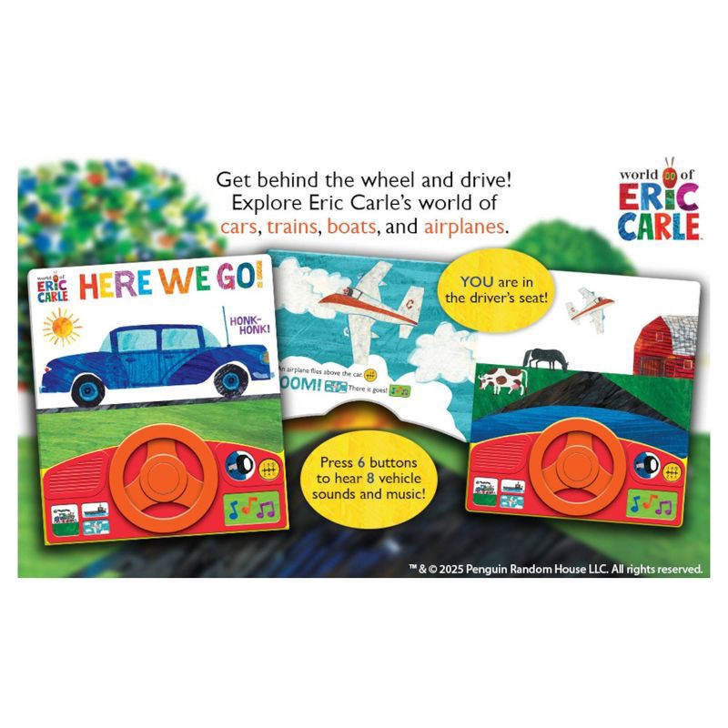 slide 2 of 6, World of Eric Carle: Here We Go! Steering Wheel Sound Board Book (Board Book), 1 ct