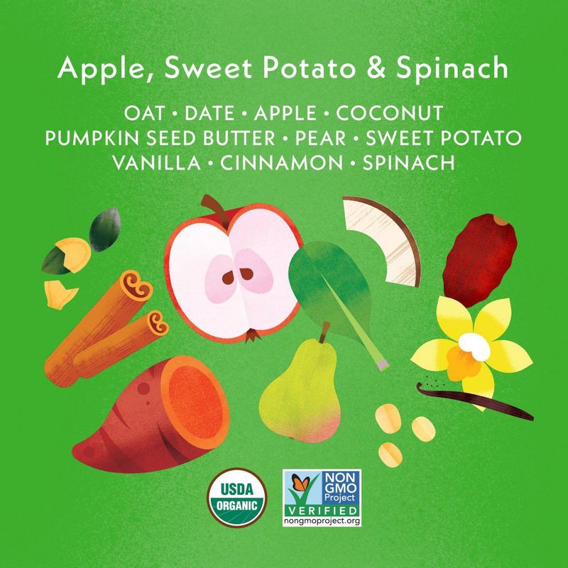 slide 3 of 11, Once Upon a Farm Tractor Wheel Bar Baby Snacks - Apple, Sweet Potato & Spinach - 1.5oz/10ct, 1.5 oz, 10 ct