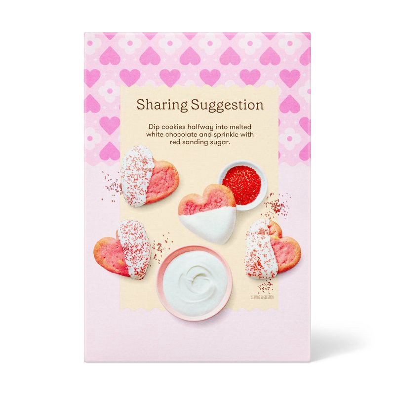 slide 3 of 4, Valentine's Heart Shaped Strawberry Shortbread Cookies with White Chocolate Chips - 7oz - Favorite Day™, 7 oz