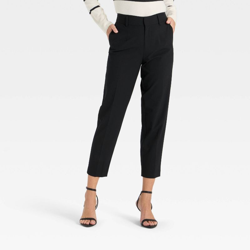slide 1 of 3, Women's Tapered Ankle Pants - A New Day™ Black 8, 1 ct