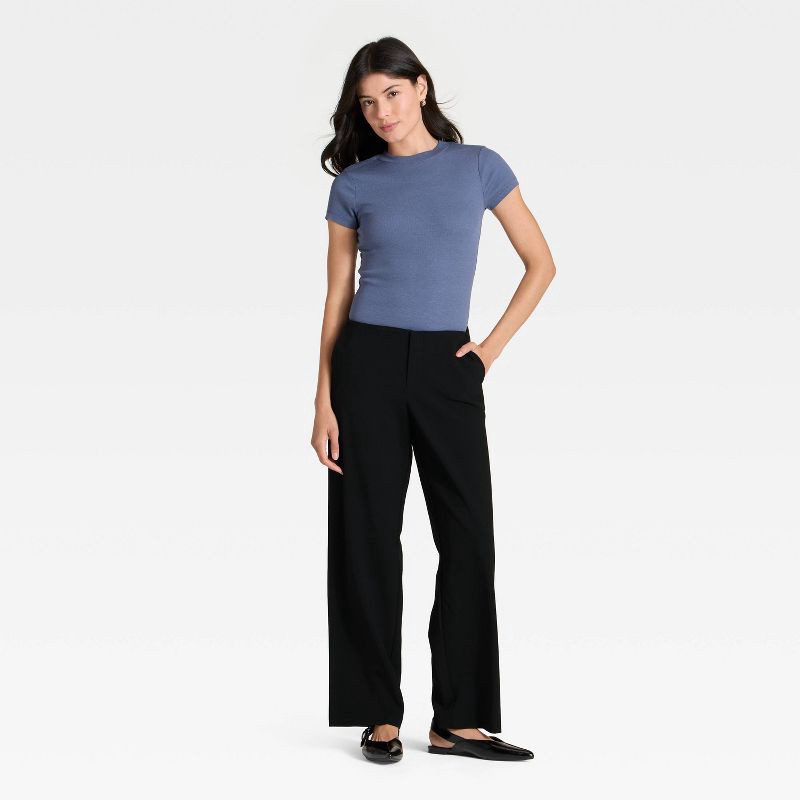 slide 3 of 3, Women's Mid-Rise Bootcut Pants - A New Day™ Black 8, 1 ct