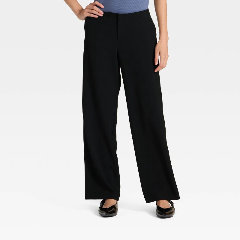 slide 1 of 3, Women's Mid-Rise Bootcut Pants - A New Day™ Black 12, 1 ct
